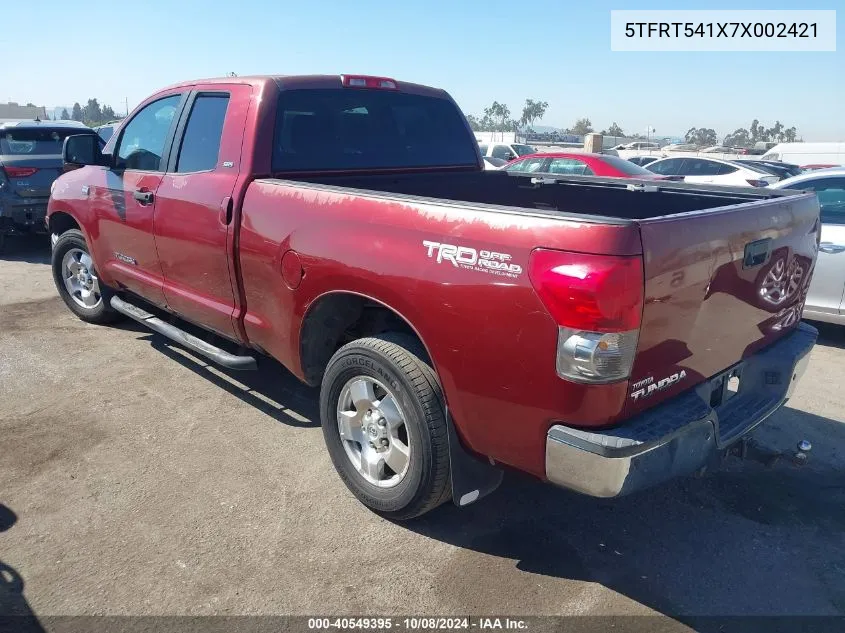 2007 Toyota Tundra Sr5 4.7L V8 VIN: 5TFRT541X7X002421 Lot: 40549395