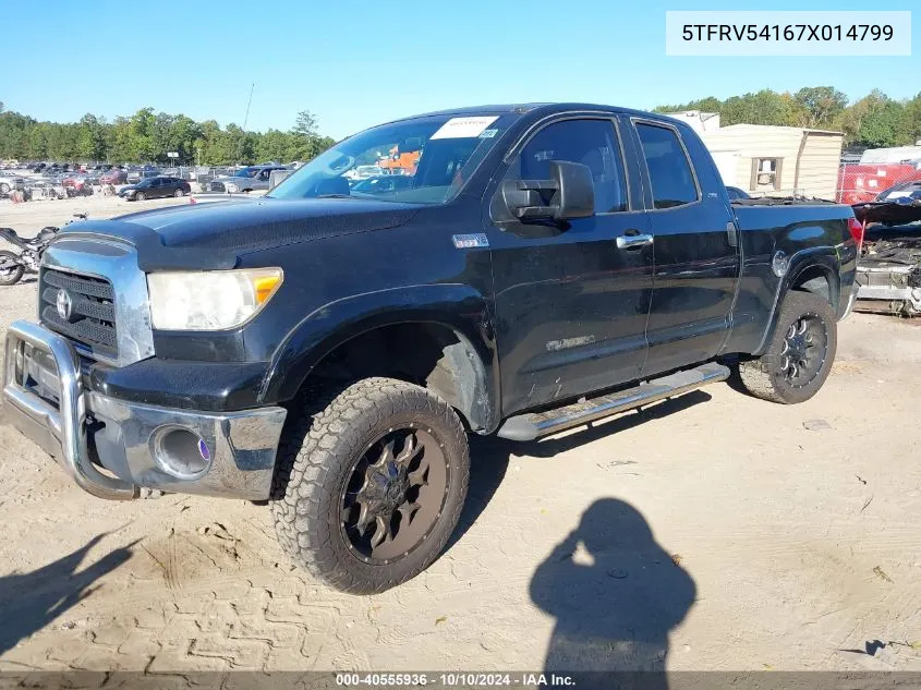 2007 Toyota Tundra Sr5 V8 VIN: 5TFRV54167X014799 Lot: 40555936