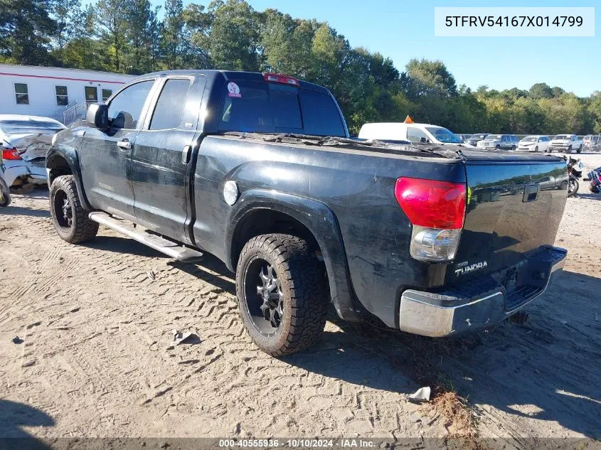 2007 Toyota Tundra Sr5 V8 VIN: 5TFRV54167X014799 Lot: 40555936