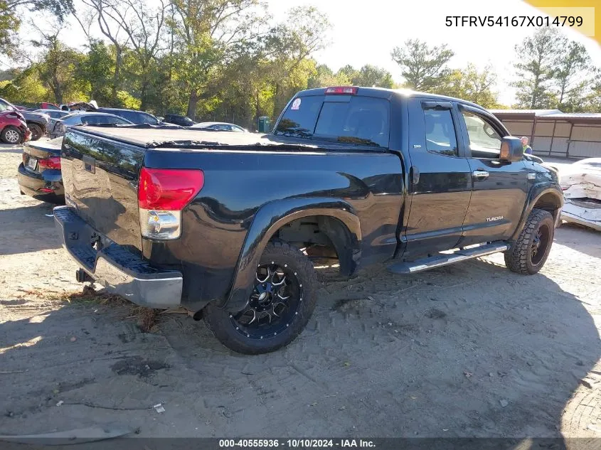 2007 Toyota Tundra Sr5 V8 VIN: 5TFRV54167X014799 Lot: 40555936