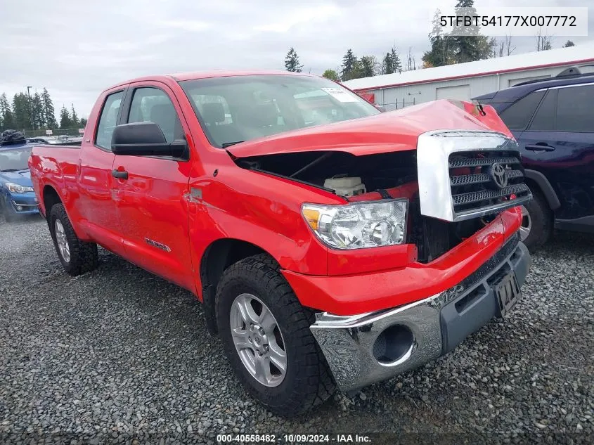 2007 Toyota Tundra Double Cab Sr5 VIN: 5TFBT54177X007772 Lot: 40558482