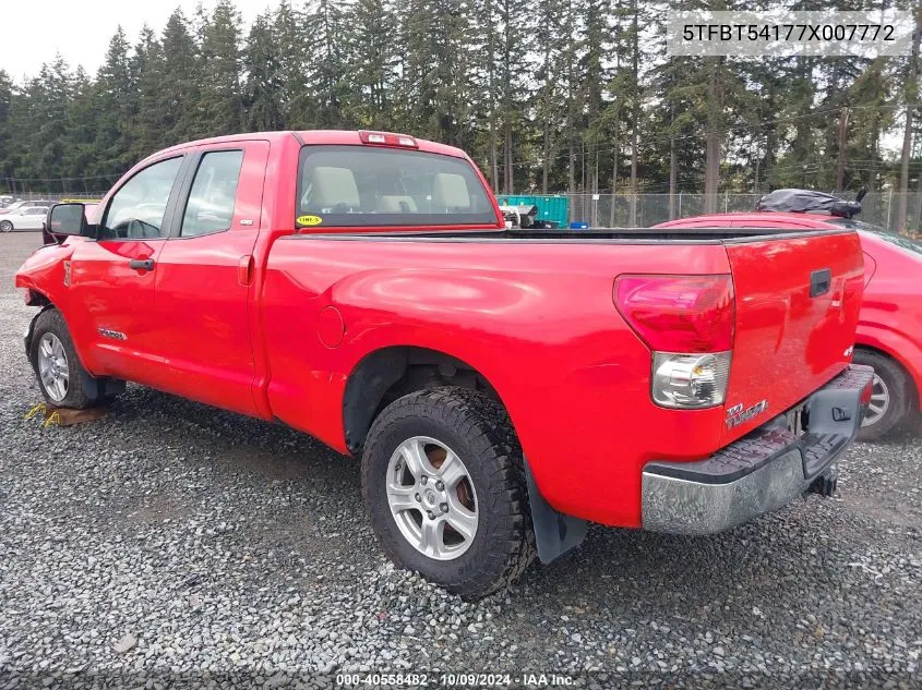 2007 Toyota Tundra Double Cab Sr5 VIN: 5TFBT54177X007772 Lot: 40558482