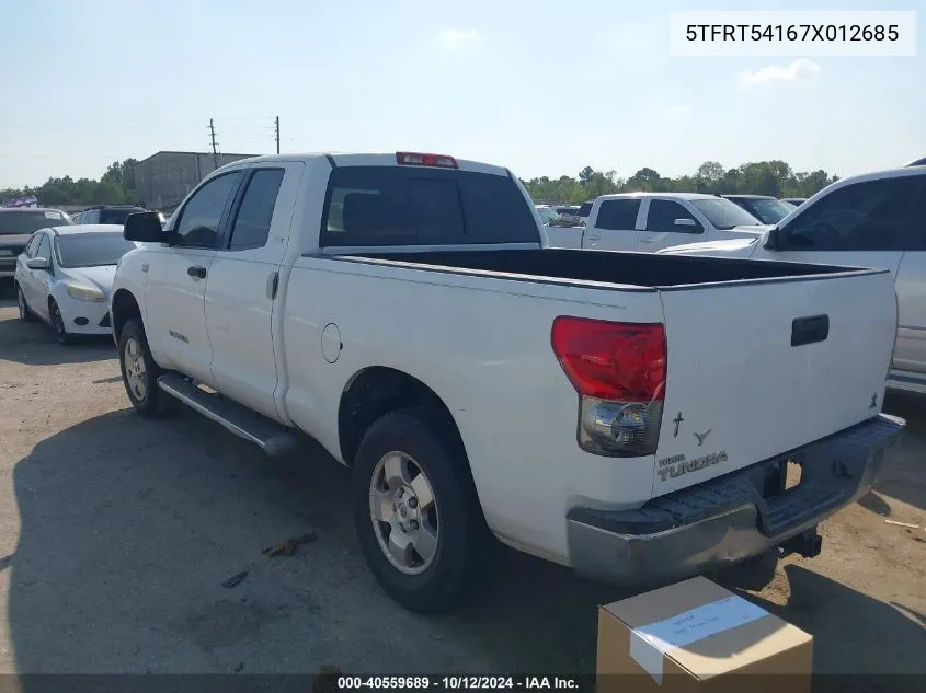 2007 Toyota Tundra Sr5 4.7L V8 VIN: 5TFRT54167X012685 Lot: 40559689