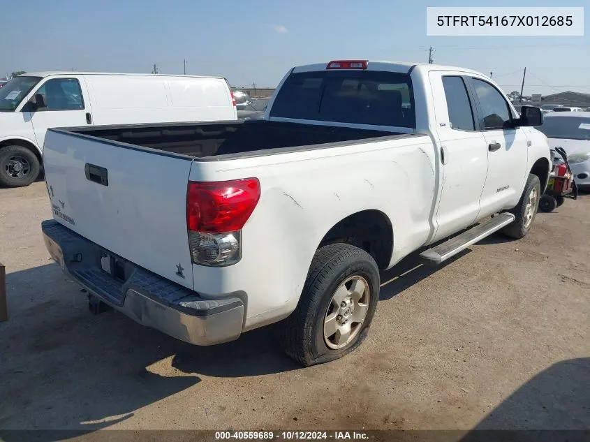 2007 Toyota Tundra Sr5 4.7L V8 VIN: 5TFRT54167X012685 Lot: 40559689