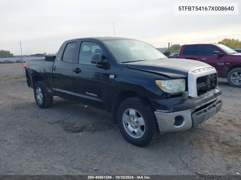 2007 Toyota Tundra Double Cab Sr5 VIN: 5TFBT54167X008640 Lot: 40561595