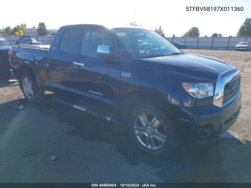 2007 Toyota Tundra Limited 5.7L V8 VIN: 5TFBV58197X011360 Lot: 40568404