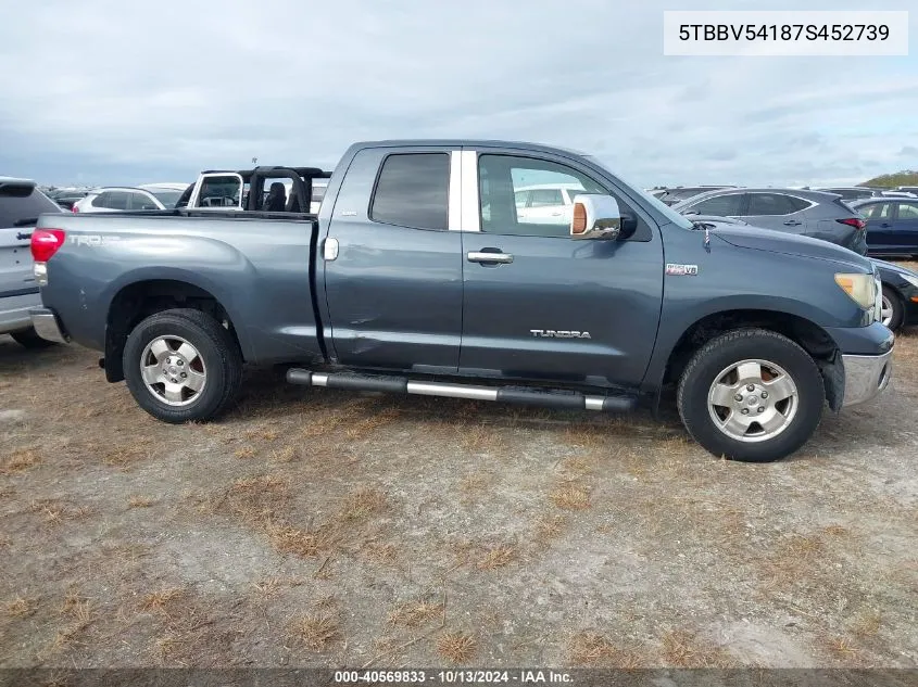 2007 Toyota Tundra Sr5 5.7L V8 VIN: 5TBBV54187S452739 Lot: 40569833