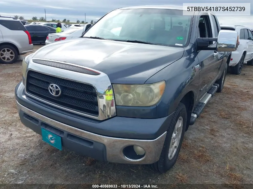 5TBBV54187S452739 2007 Toyota Tundra Sr5 5.7L V8