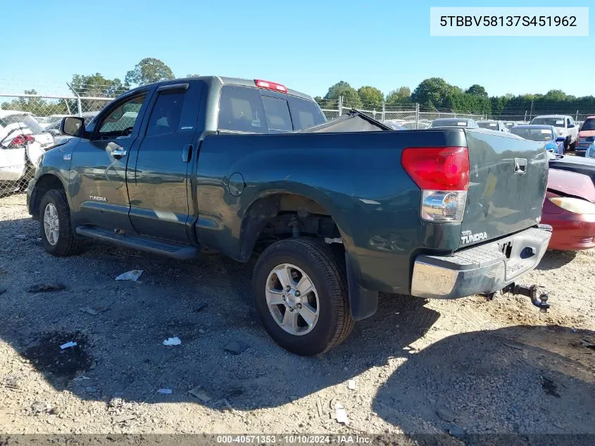 5TBBV58137S451962 2007 Toyota Tundra Limited 5.7L V8