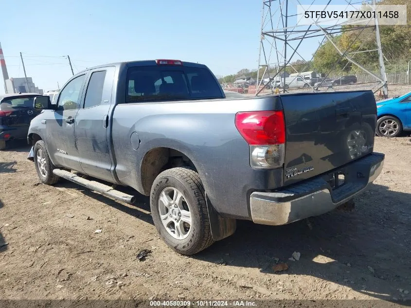 2007 Toyota Tundra Sr5 5.7L V8 VIN: 5TFBV54177X011458 Lot: 40580309