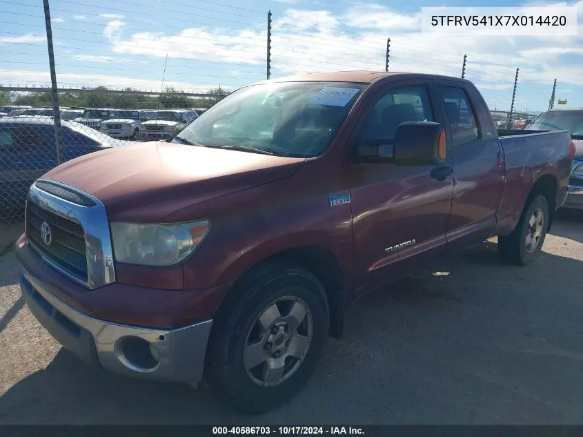 2007 Toyota Tundra Sr5 V8 VIN: 5TFRV541X7X014420 Lot: 40586703