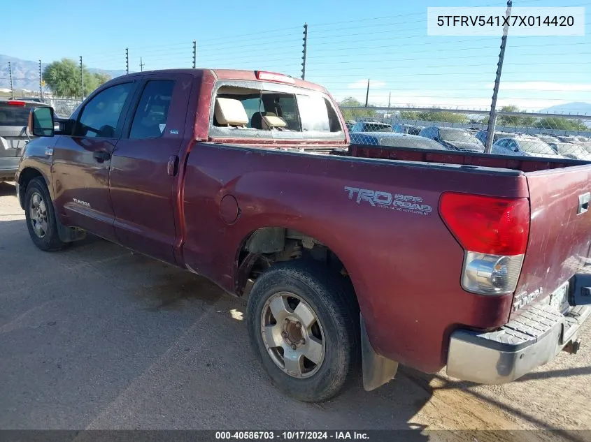 2007 Toyota Tundra Sr5 V8 VIN: 5TFRV541X7X014420 Lot: 40586703