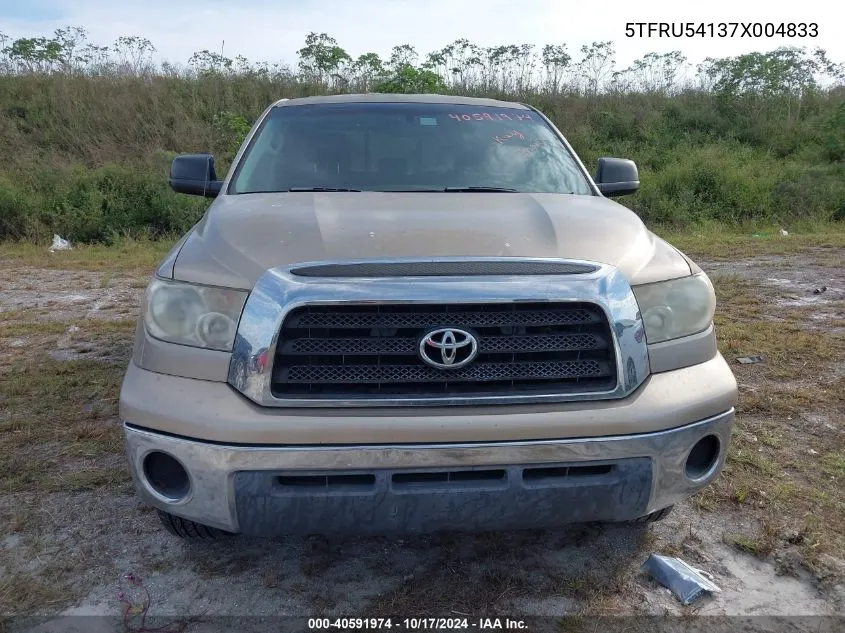 2007 Toyota Tundra Sr5 V6 VIN: 5TFRU54137X004833 Lot: 40591974