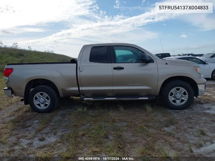 2007 Toyota Tundra Sr5 V6 VIN: 5TFRU54137X004833 Lot: 40591974