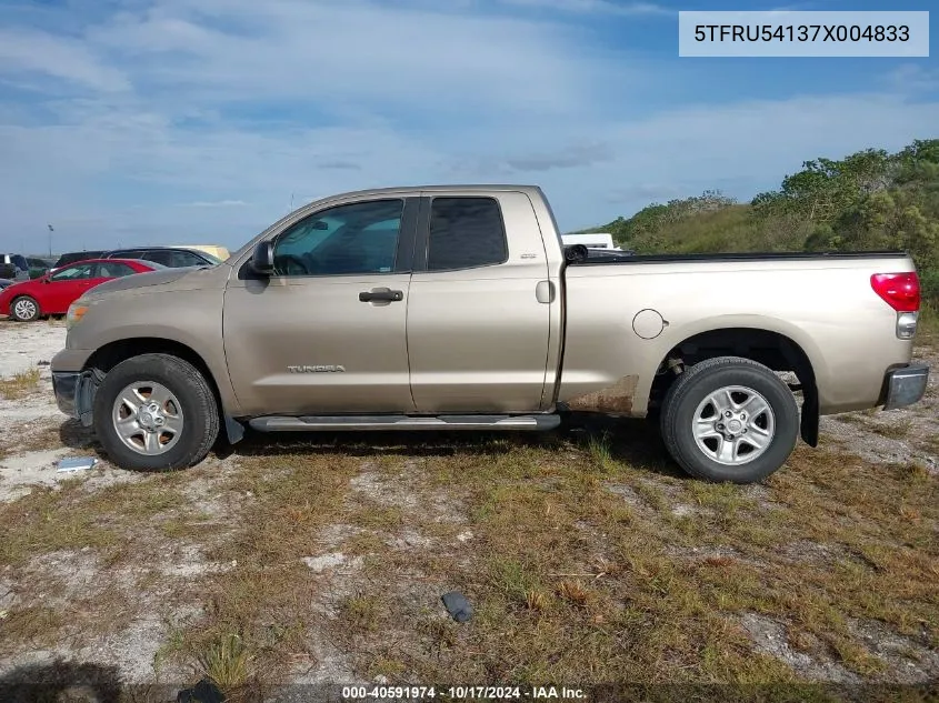 2007 Toyota Tundra Sr5 V6 VIN: 5TFRU54137X004833 Lot: 40591974