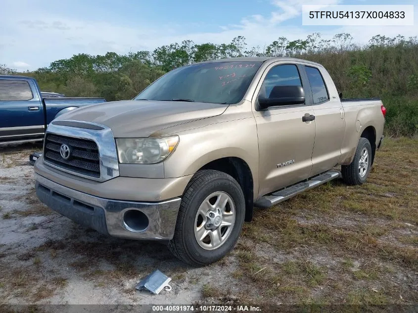 2007 Toyota Tundra Sr5 V6 VIN: 5TFRU54137X004833 Lot: 40591974