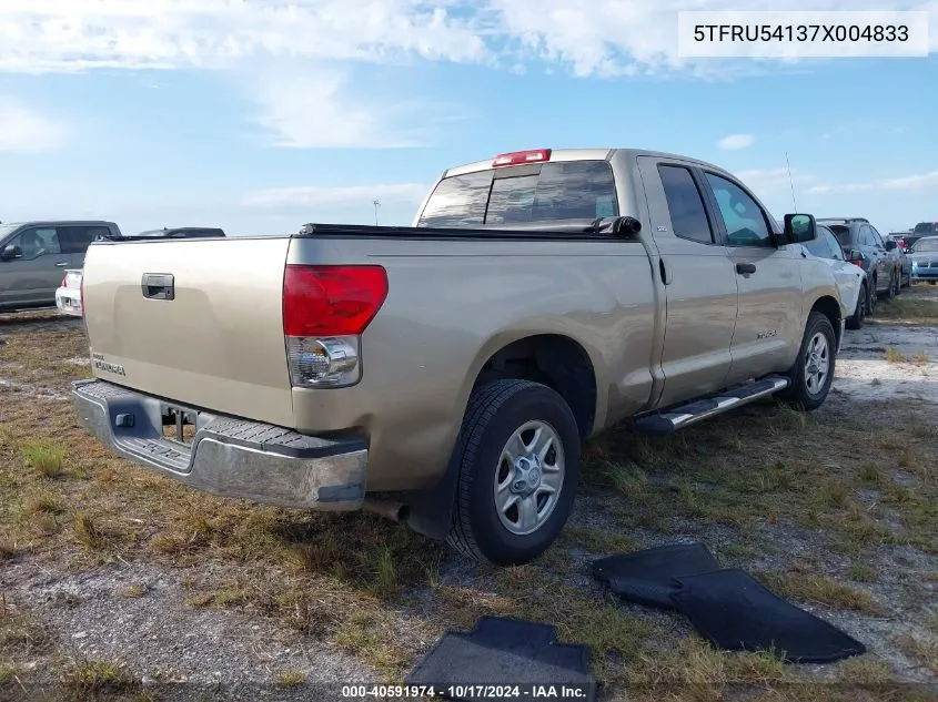 2007 Toyota Tundra Sr5 V6 VIN: 5TFRU54137X004833 Lot: 40591974