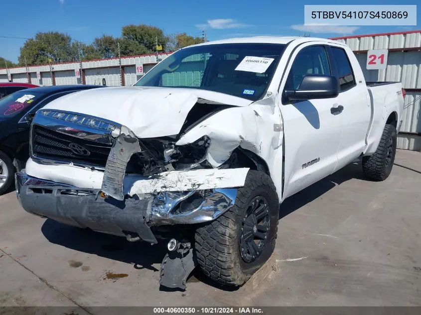 2007 Toyota Tundra Double Cab Sr5 VIN: 5TBBV54107S450869 Lot: 40600350