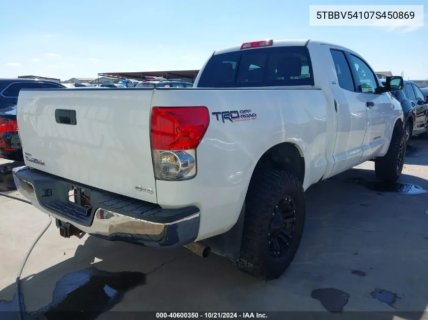 2007 Toyota Tundra Double Cab Sr5 VIN: 5TBBV54107S450869 Lot: 40600350