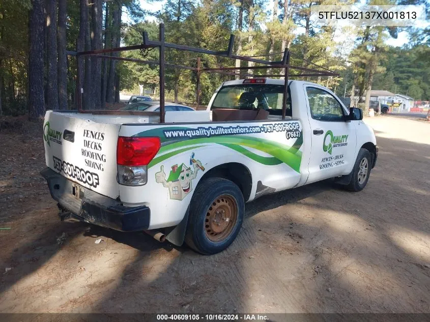 2007 Toyota Tundra Base V6 VIN: 5TFLU52137X001813 Lot: 40609105