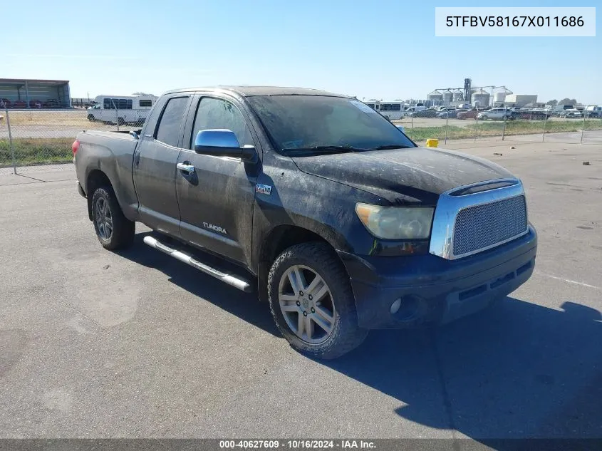 2007 Toyota Tundra Limited 5.7L V8 VIN: 5TFBV58167X011686 Lot: 40627609