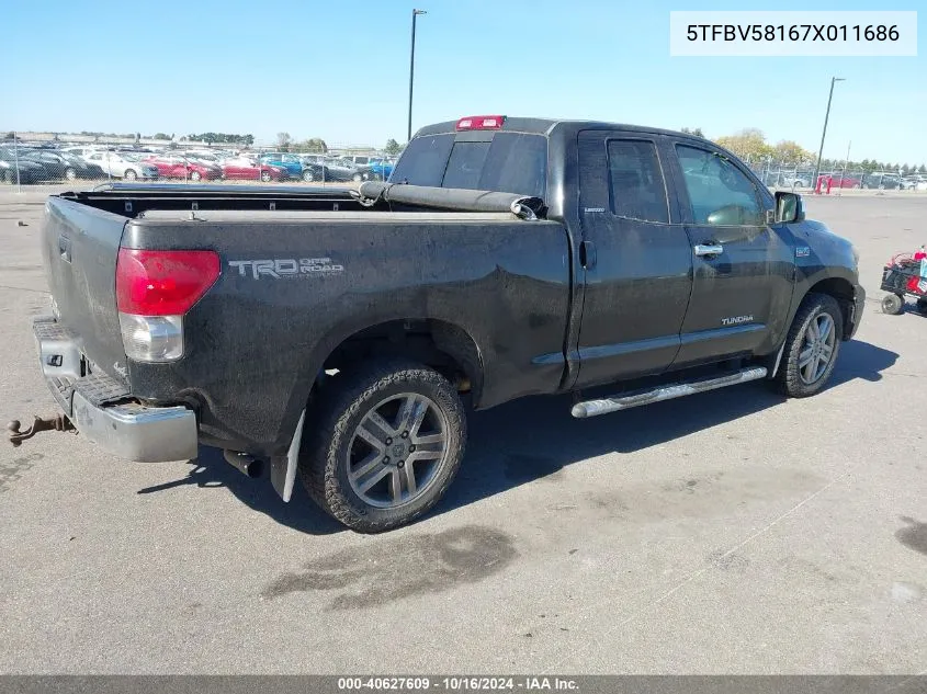 2007 Toyota Tundra Limited 5.7L V8 VIN: 5TFBV58167X011686 Lot: 40627609