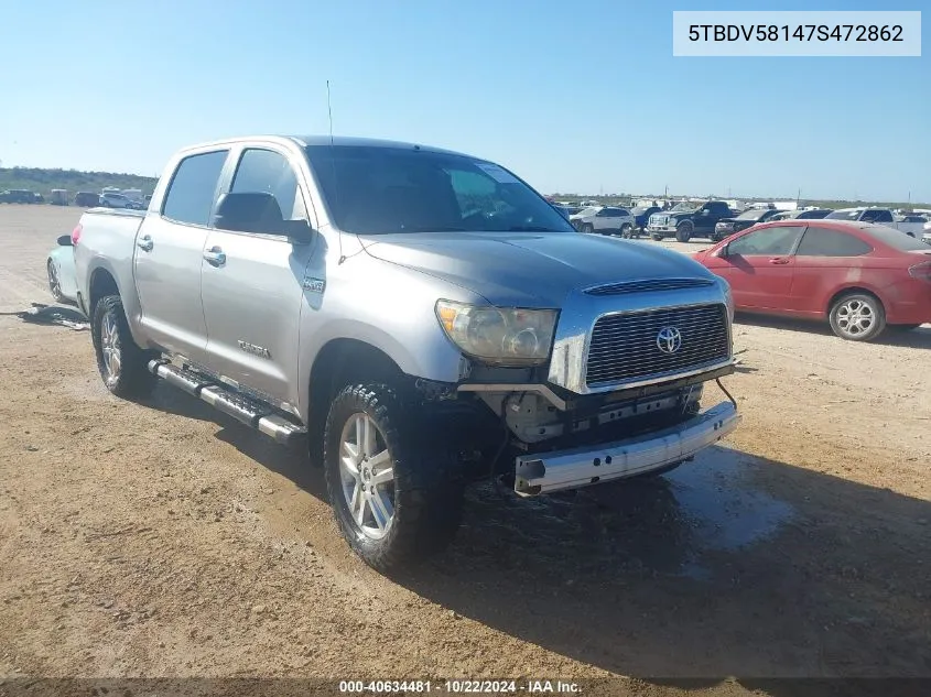 2007 Toyota Tundra Limited 5.7L V8 VIN: 5TBDV58147S472862 Lot: 40634481