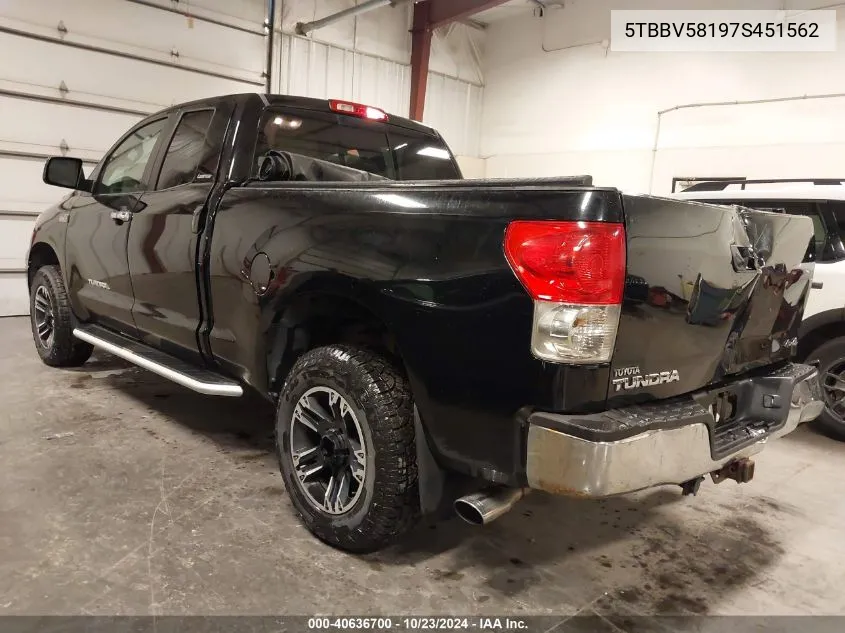 2007 Toyota Tundra Limited 5.7L V8 VIN: 5TBBV58197S451562 Lot: 40636700