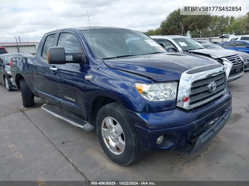 2007 Toyota Tundra Limited 5.7L V8 VIN: 5TBRV58177S452854 Lot: 40636929