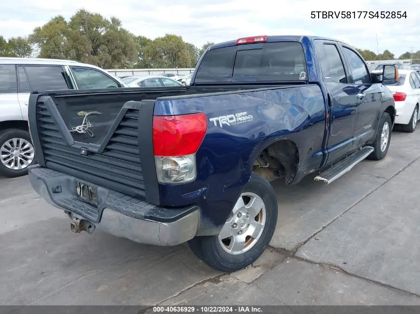 2007 Toyota Tundra Limited 5.7L V8 VIN: 5TBRV58177S452854 Lot: 40636929