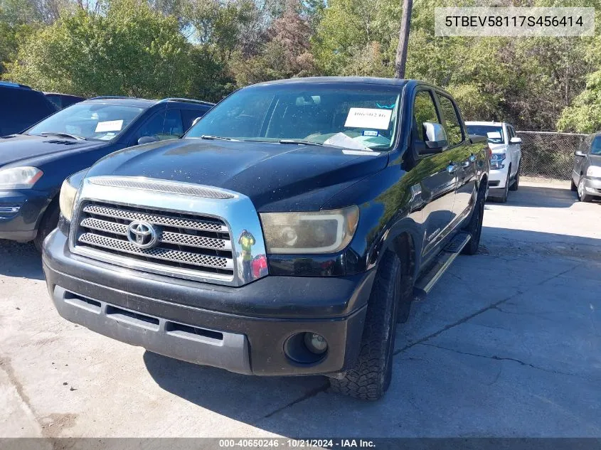 2007 Toyota Tundra Limited 5.7L V8 VIN: 5TBEV58117S456414 Lot: 40650246