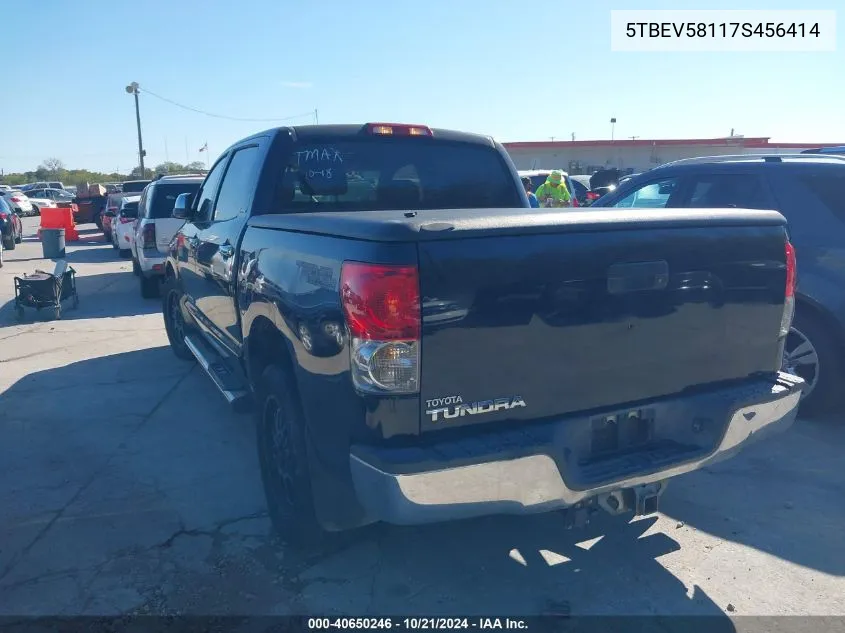 2007 Toyota Tundra Limited 5.7L V8 VIN: 5TBEV58117S456414 Lot: 40650246