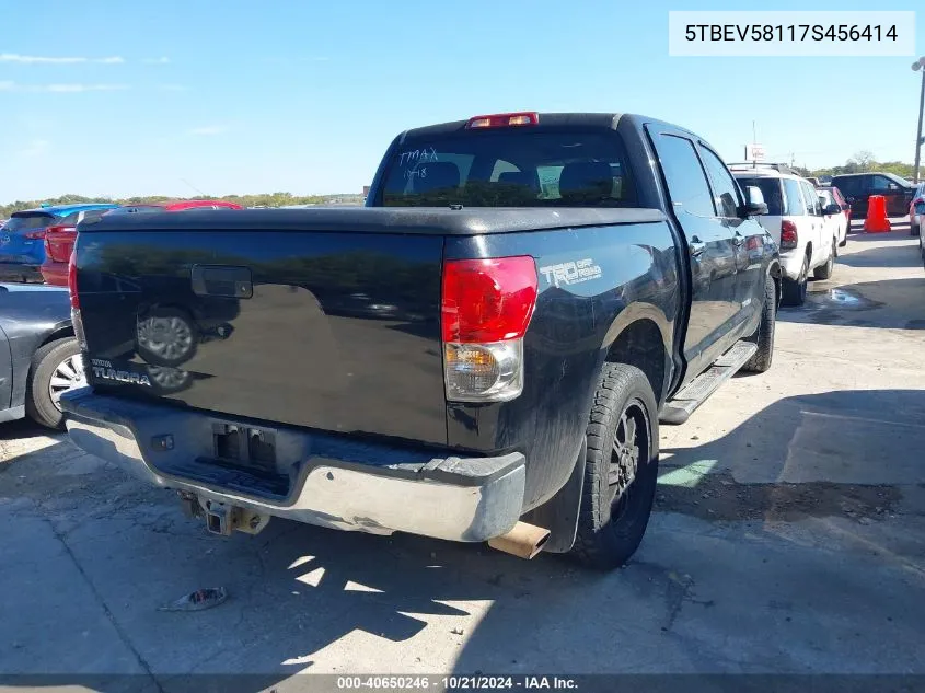 2007 Toyota Tundra Limited 5.7L V8 VIN: 5TBEV58117S456414 Lot: 40650246