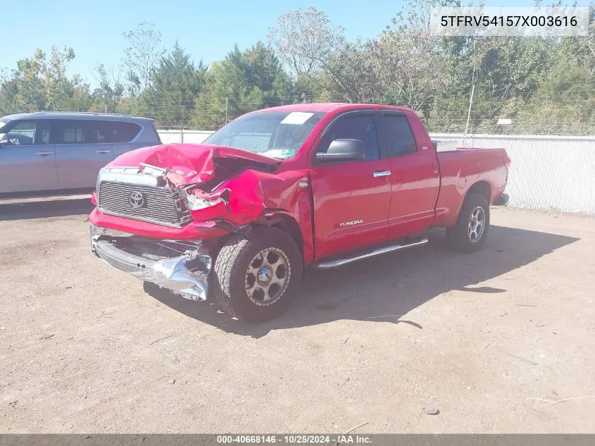 2007 Toyota Tundra Sr5 V8 VIN: 5TFRV54157X003616 Lot: 40668146