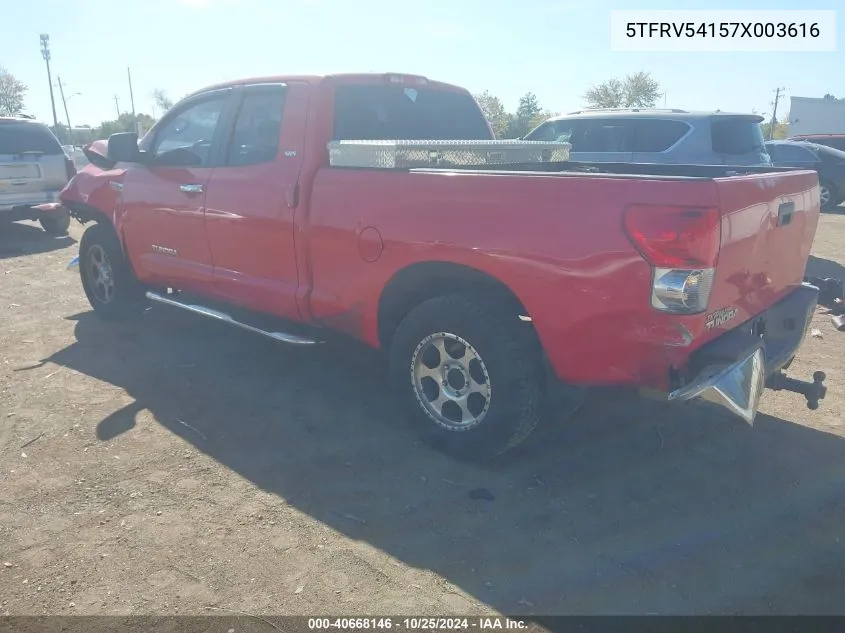 2007 Toyota Tundra Sr5 V8 VIN: 5TFRV54157X003616 Lot: 40668146