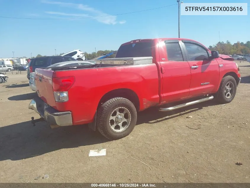 2007 Toyota Tundra Sr5 V8 VIN: 5TFRV54157X003616 Lot: 40668146