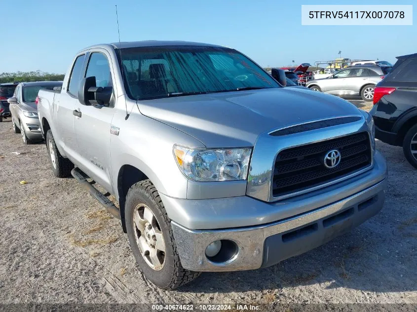 2007 Toyota Tundra Sr5 V8 VIN: 5TFRV54117X007078 Lot: 40674622