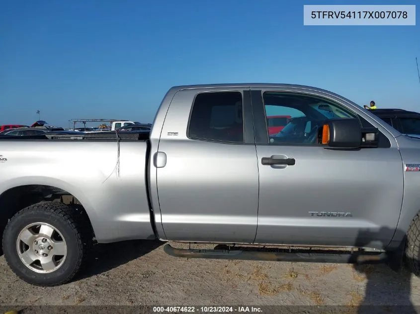 2007 Toyota Tundra Sr5 V8 VIN: 5TFRV54117X007078 Lot: 40674622