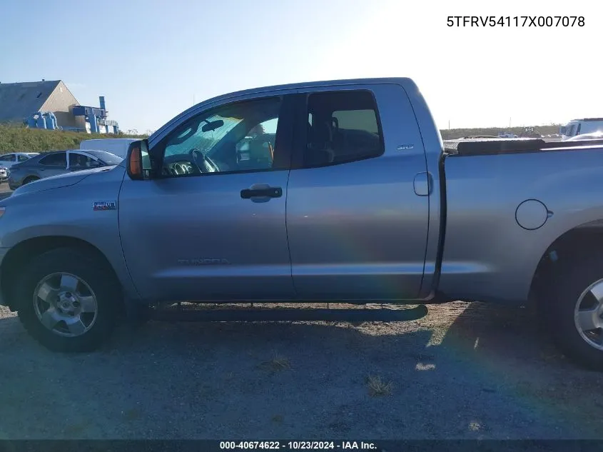 2007 Toyota Tundra Sr5 V8 VIN: 5TFRV54117X007078 Lot: 40674622