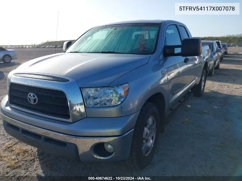 2007 Toyota Tundra Sr5 V8 VIN: 5TFRV54117X007078 Lot: 40674622