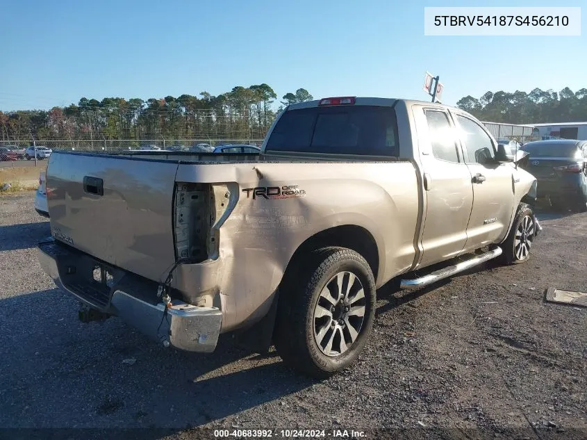 2007 Toyota Tundra Sr5 V8 VIN: 5TBRV54187S456210 Lot: 40683992