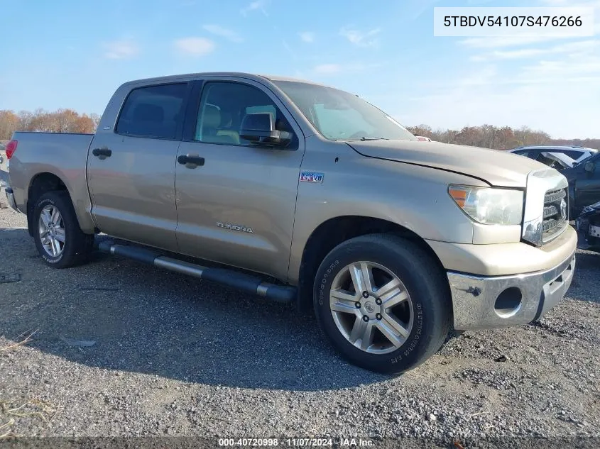 2007 Toyota Tundra Sr5 5.7L V8 VIN: 5TBDV54107S476266 Lot: 40720998