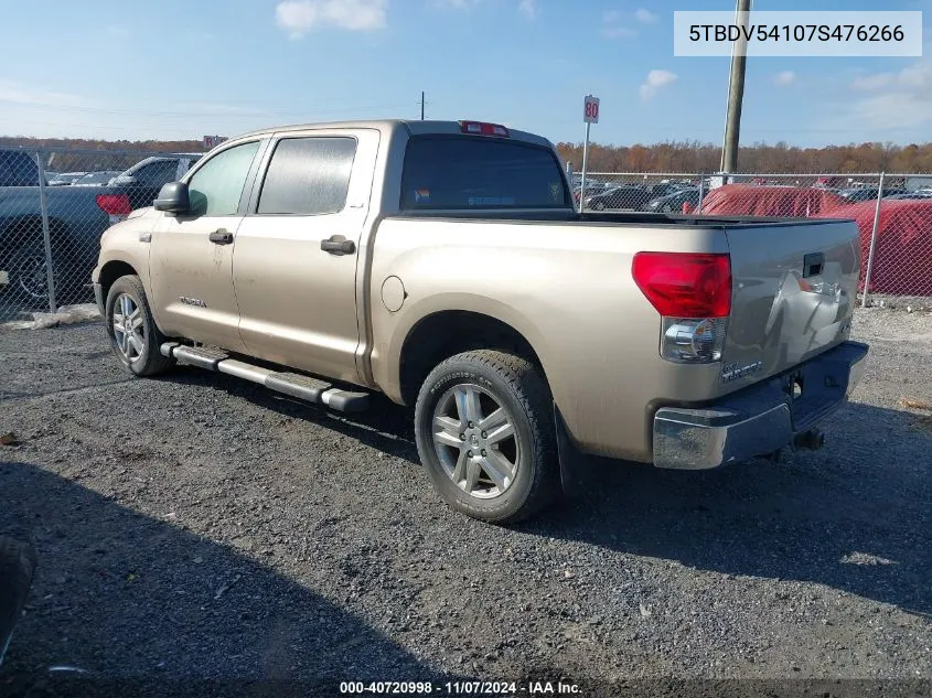 2007 Toyota Tundra Sr5 5.7L V8 VIN: 5TBDV54107S476266 Lot: 40720998