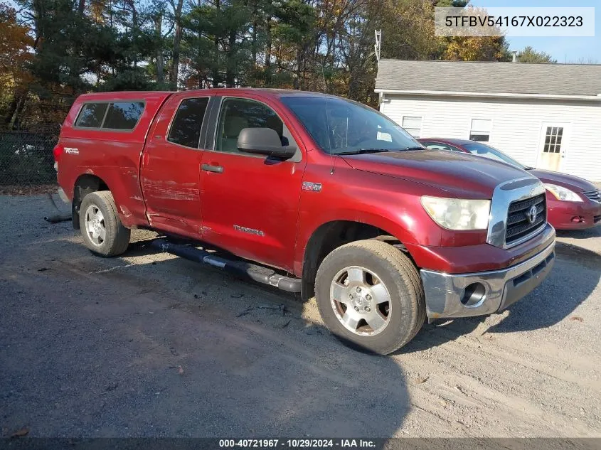 2007 Toyota Tundra Sr5 5.7L V8 VIN: 5TFBV54167X022323 Lot: 40721967