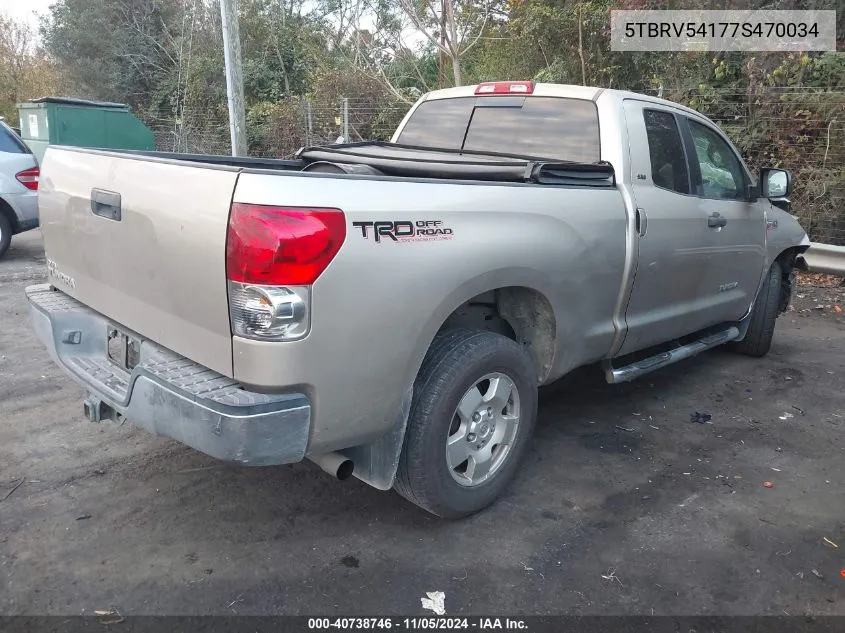 2007 Toyota Tundra Sr5 V8 VIN: 5TBRV54177S470034 Lot: 40738746