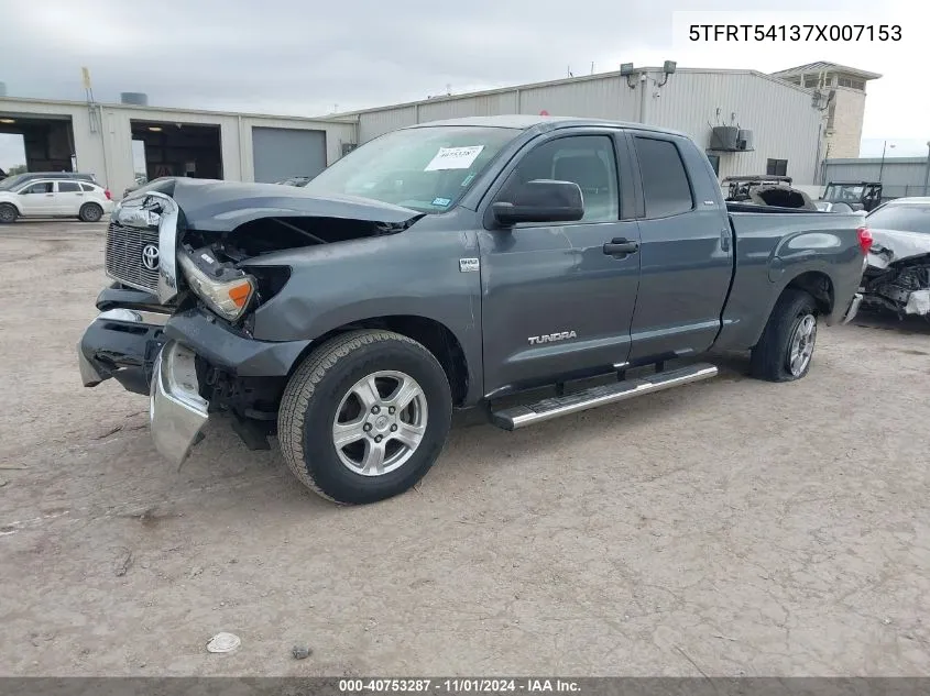 2007 Toyota Tundra Sr5 4.7L V8 VIN: 5TFRT54137X007153 Lot: 40753287