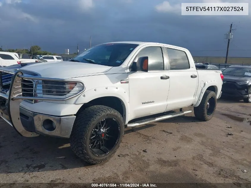 2007 Toyota Tundra Sr5 5.7L V8 VIN: 5TFEV54117X027524 Lot: 40761584