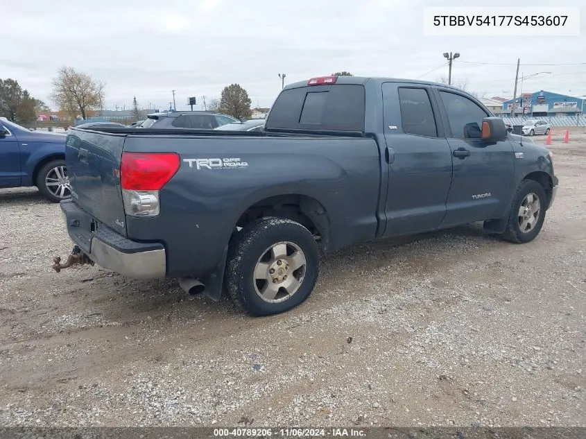 2007 Toyota Tundra Sr5 5.7L V8 VIN: 5TBBV54177S453607 Lot: 40789206