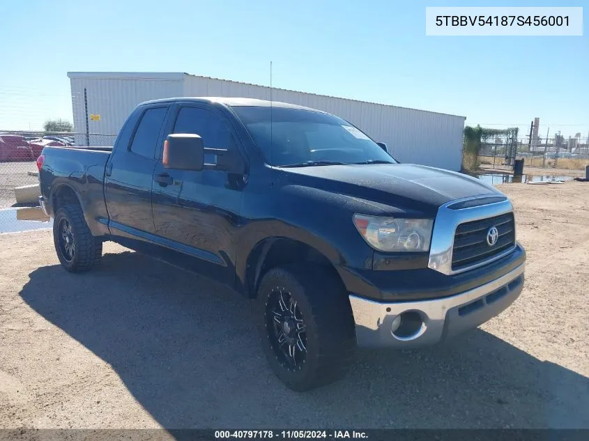 2007 Toyota Tundra Sr5 5.7L V8 VIN: 5TBBV54187S456001 Lot: 40797178