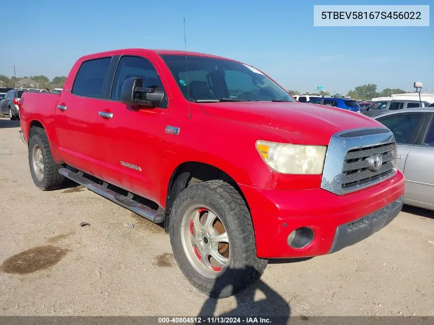 2007 Toyota Tundra Limited 5.7L V8 VIN: 5TBEV58167S456022 Lot: 40804512